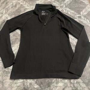 Figs Seamless Black Half-Zip Pullover